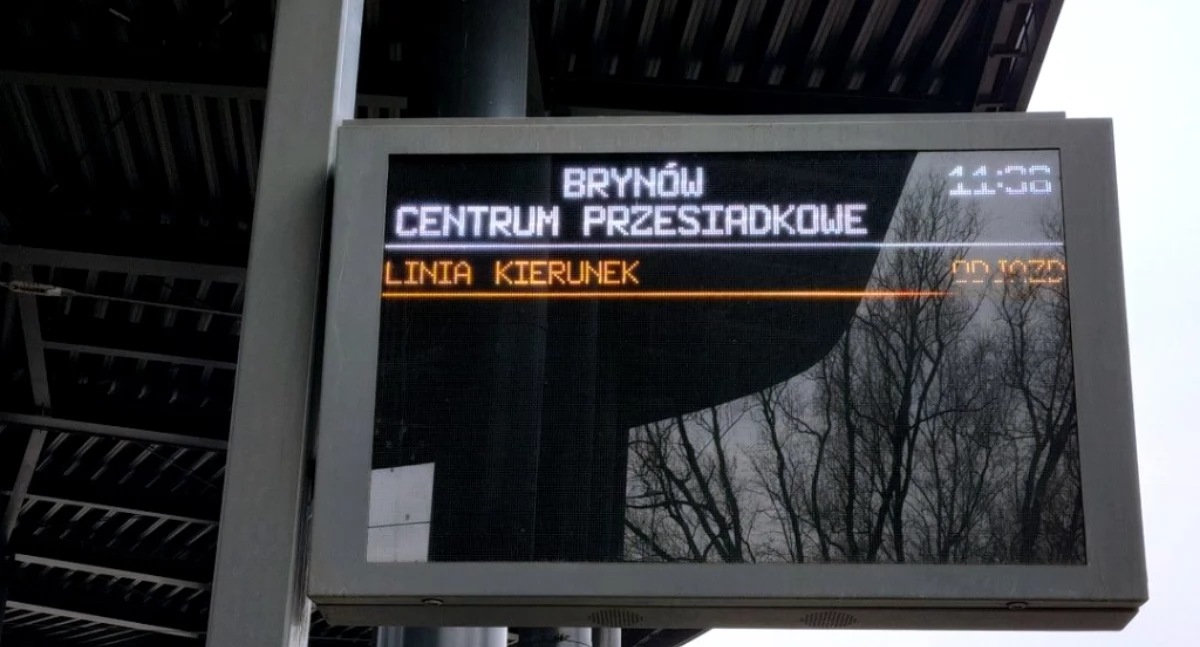 Tablica w centrum przesiadkowym Brynów.