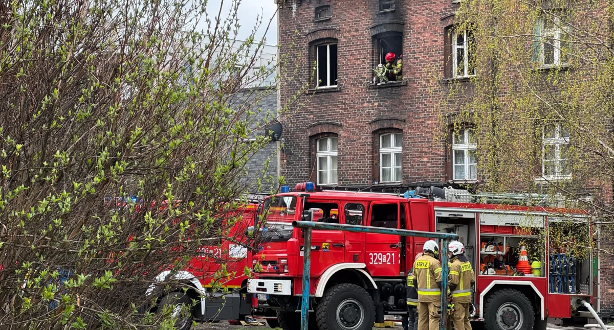 Zapaliło się mieszkanie na drugiej kondygnacji.