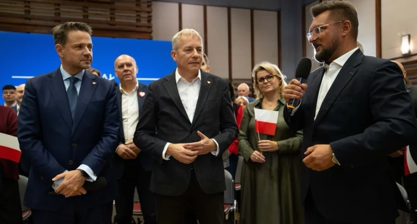 Rafał Trzaskowski, Wojciech Saługa i Marcin Krupa