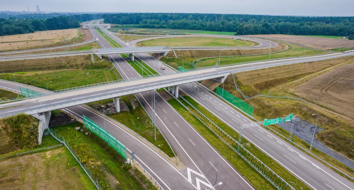 Węzeł Oświęcim, widok w kierunku Bielska-Białej. fot. GDDKiA Katowice.