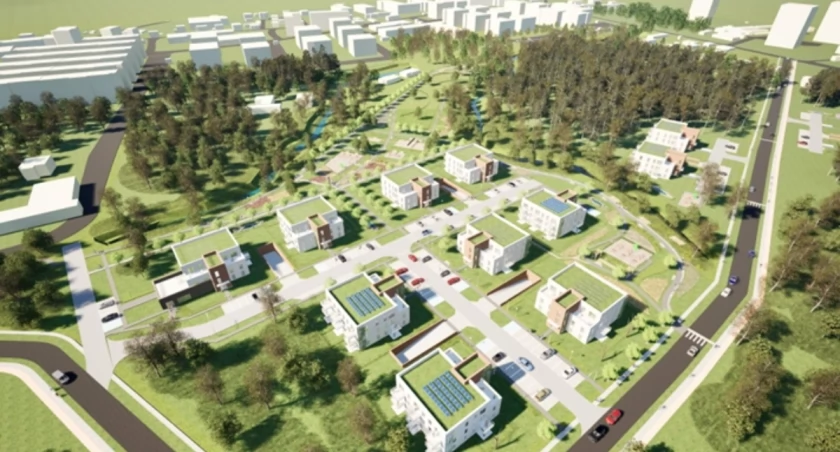 Koncepcja urbanistyczna osiedla wielorodzinnego przy ul. Hadyny w Katowicach. Opracowana przez STUDIO BB ARCHITEKCI Tomasz Bradecki, Barbara Uherek-Bradecka, Arkadiusz Kocoń.