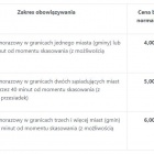 Cennik przed zmianami - bilety jednorazowe