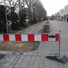 Droga rowerowa na deptaku niebieskie bloki (3)