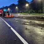 Wypadek ciężarówki na A4, fot. KM PSP w Katowicach (2)
