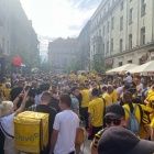 Kibice GKS Katowice na ul. Mariackiej (2)