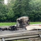 Czołowe zderzenie ciężarówek na A4 (2)