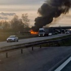 Pożar autobusu na autostradzie A4 (2)