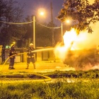 Pożar samochodu Szopienice (3)