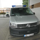 Uszkodzony radiowoz SM w Katowicach