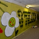 Artyści malują mural w przejściu pod torami łączącym ulice Wojewódzką i ... (2)
