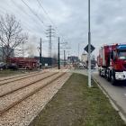 Pożar podstacji przy ul. Grundmanna w Katowicach, fot. KM PSP Katowice.