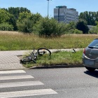 Potrącenie rowerzystki na ul. Mikołowskiej w Katowicach (3)