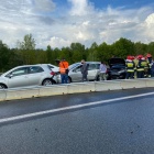 Karambol naautostradzie A4 (2)
