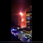 Pożar elewacji budynku przy ul. Ceglanej (4)