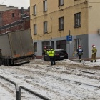 Cieżarówka na torach w Szopienicach (4)