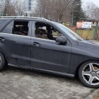 Spalony mercedes na os. Tysiąclecia (1)