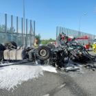 Śmiertelny wypadek na autostradzie A4, fot. KWP Katowice  