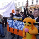 Srajk nauczycieli na Rynku w Katowicach (1)