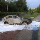 Pożar samochodu w Dąbrówce Małej