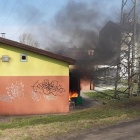 Pożar Biedronki w Zawodziu, fot. Przemysław Bratkowski.