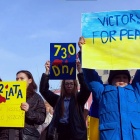 Manifestacja Ukraińców w drugą rocznicę wybuchu wojny (2)