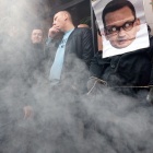 Protest związkowców przed biurem poselskim Morawieckiego (3)