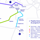 Mapa projektów Kolej Plus w GZM.