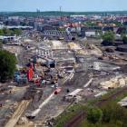 Budowa wiaduktów kolejowych w centrum Katowic, fot. Łukasz Hachuła