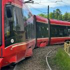 Wykolejenie tramwaju na ul. Chorzowskiej w Katowicach, fot. Adrian Latoszek.