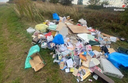 Mieszkaniec Katowic urządził sobie wysypisko śmieci na polu