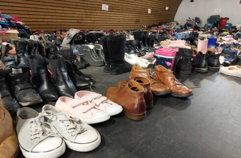 Dzień dobry Katowice. Trwa zbiórka butów dla uchodźców