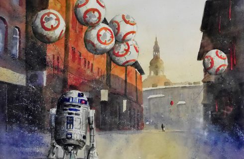 Gwiezdne Wojny po śląsku na wystawie katowickiego malarza