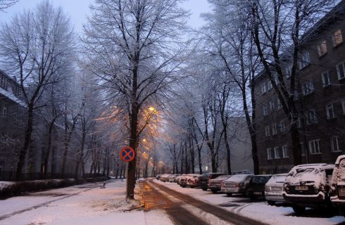 Dzień dobry Katowice. O poranku Katowice były białe